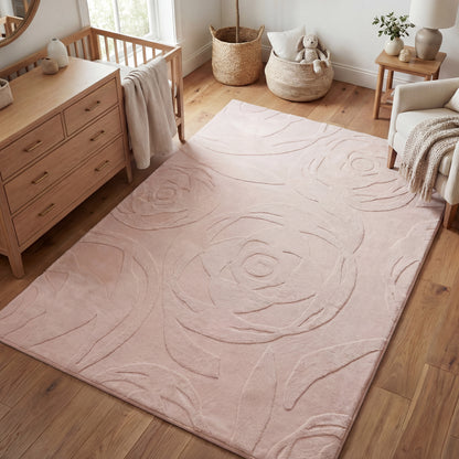 Rose Garden Faux Fur Jacquard Plush Play Mat
