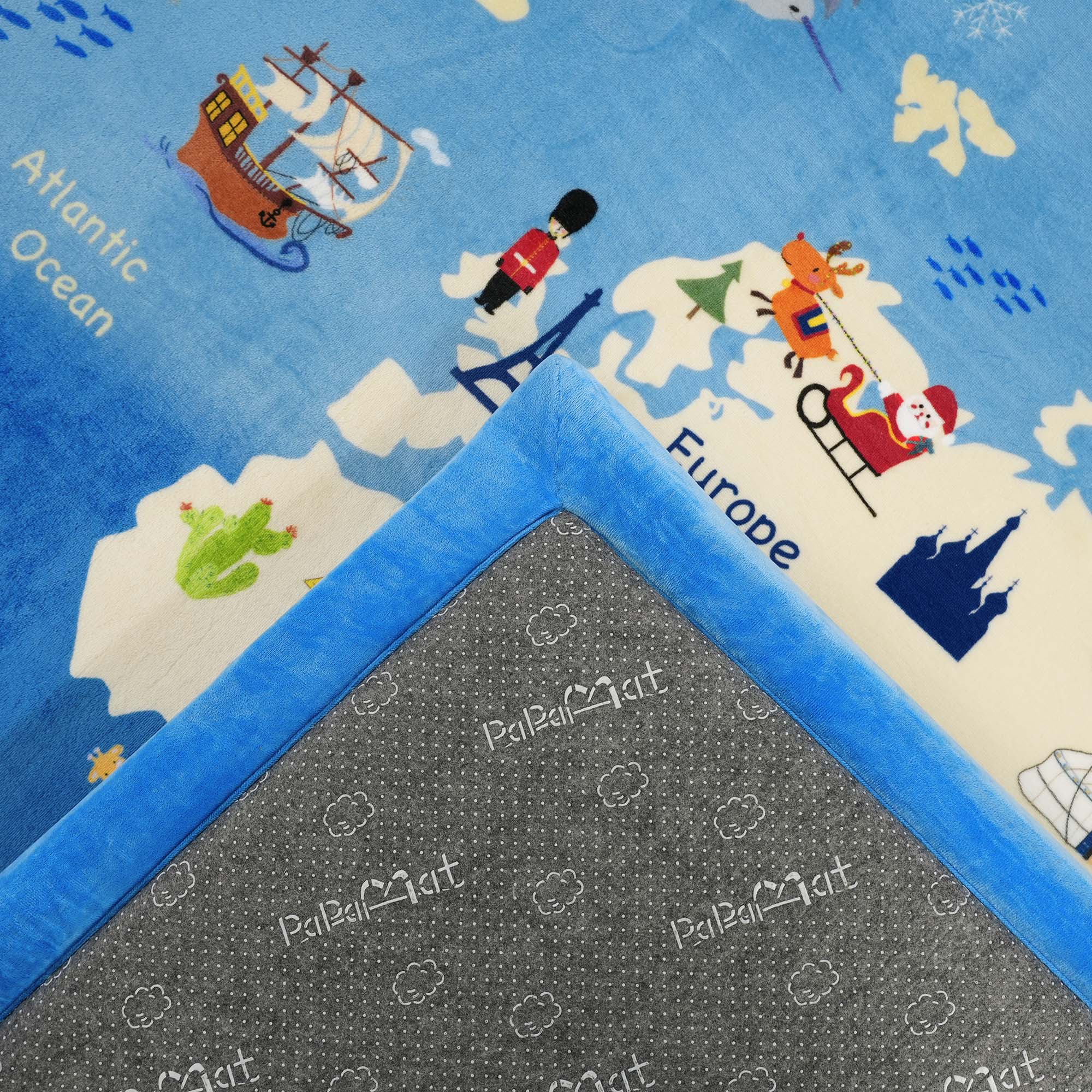 Whimsical Flannel Baby Play Mat 1.5" Thick – Non-Slip, Splash Resistant
