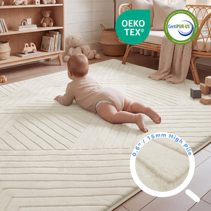 Diamond Weave Faux Fur Jacquard Plush Play Mat