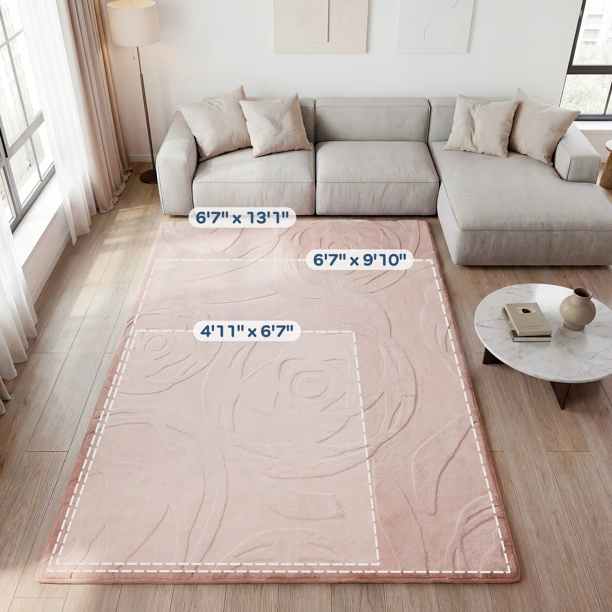 Rose Garden Faux Fur Jacquard Plush Play Mat