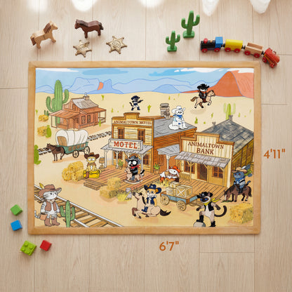 Whimsical Flannel Baby Play Mat 1.5" Thick – Non-Slip, Splash Resistant