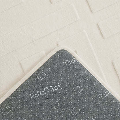 Classic Grid Faux Fur Jacquard Plush Play Mat