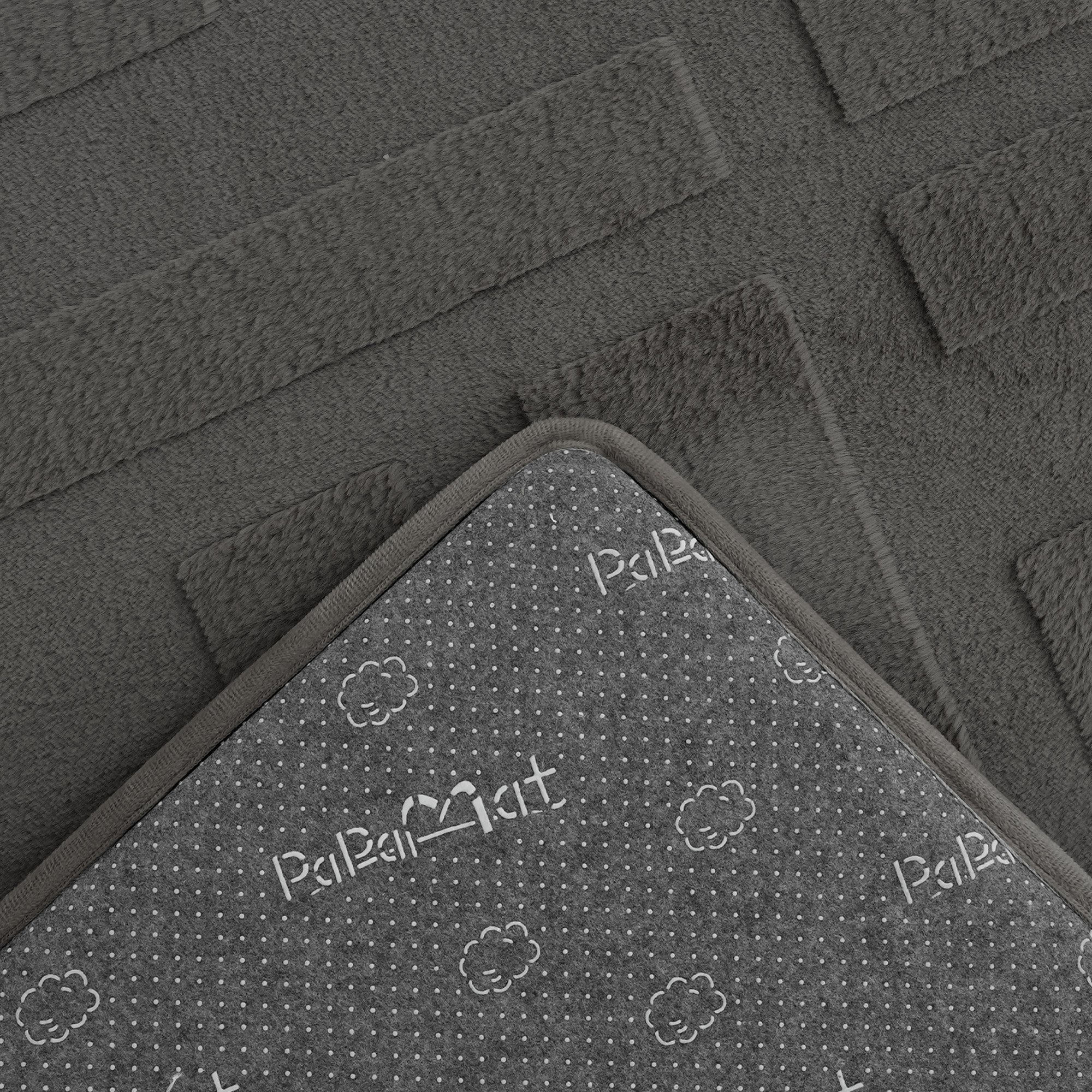 Classic Grid Faux Fur Jacquard Plush Play Mat