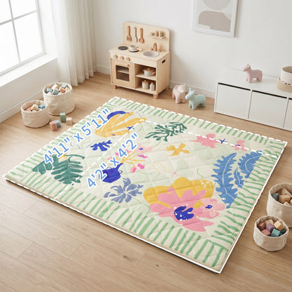 Quilted Comfort Baby Play Mat 1.5" Thick – Removable Cover, Non-Slip