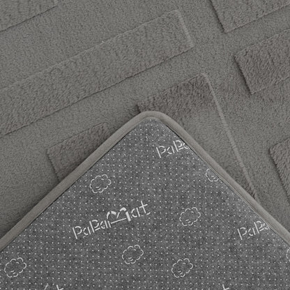 Classic Grid Faux Fur Jacquard Plush Play Mat