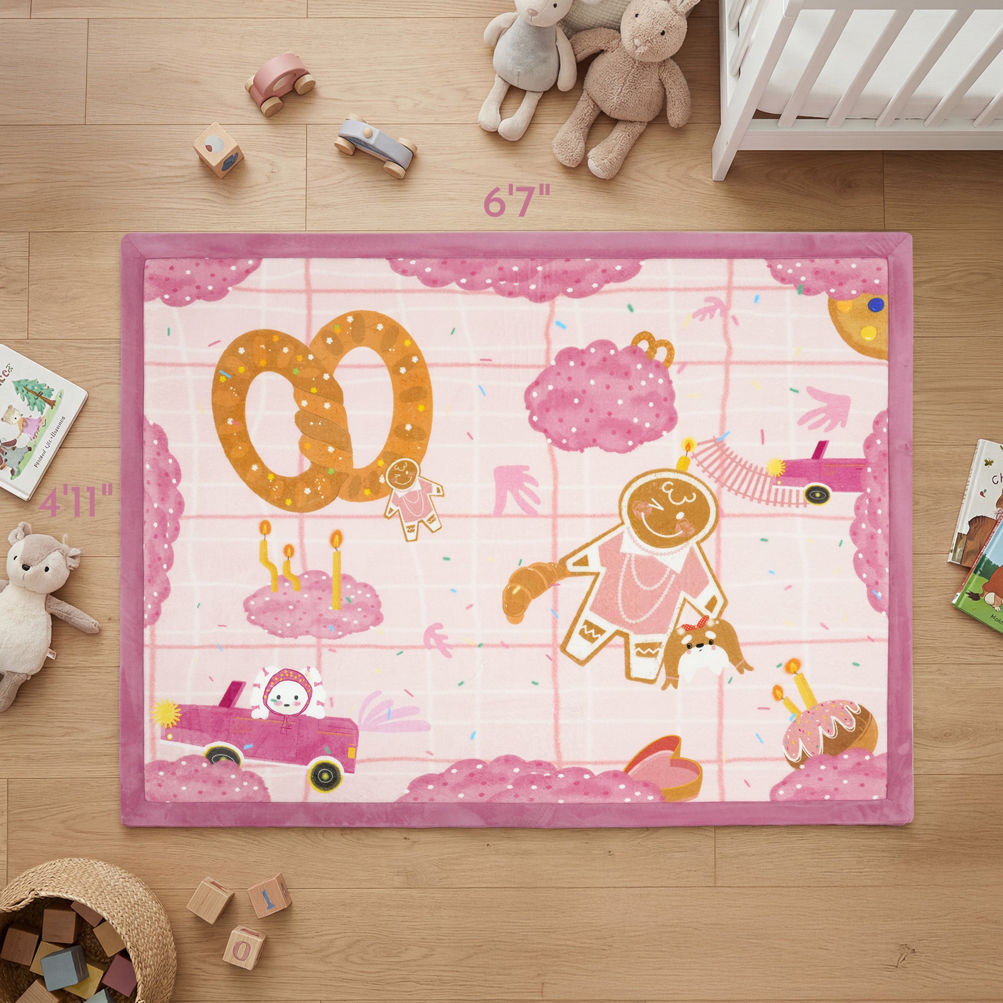 Whimsical Flannel Baby Play Mat 1.5" Thick – Non-Slip, Splash Resistant