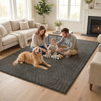 Diamond Weave Faux Fur Jacquard Plush Play Mat