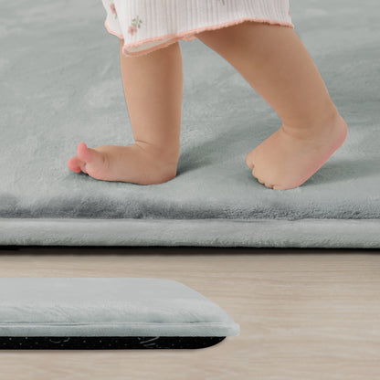 Plush Flannel Narrow-edge Baby Play Mat 1.5" Thick – Non-Slip, Splash Resistant