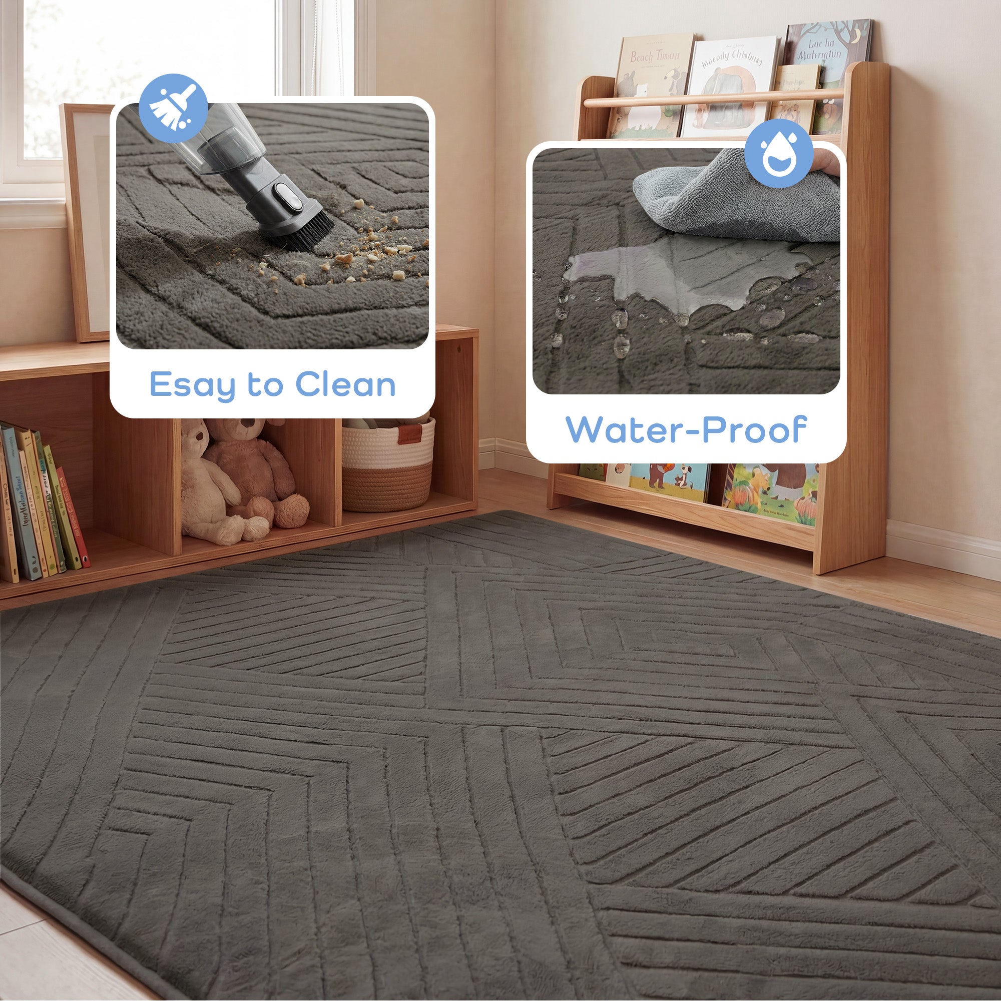 Diamond Weave Faux Fur Jacquard Plush Play Mat