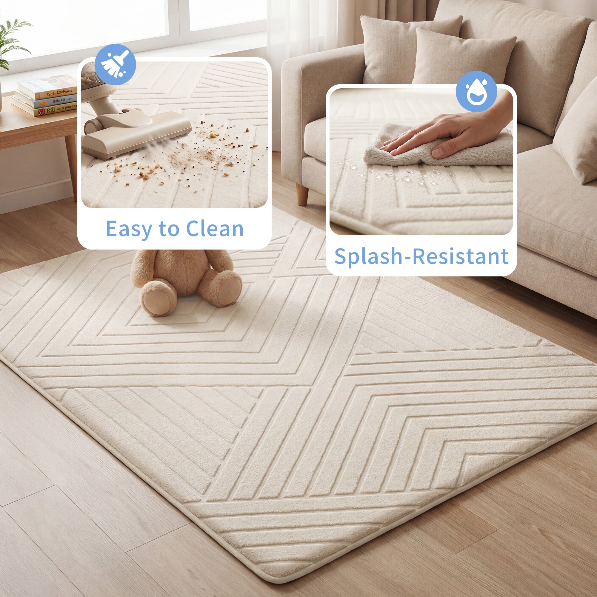 Diamond Weave Faux Fur Jacquard Plush Play Mat