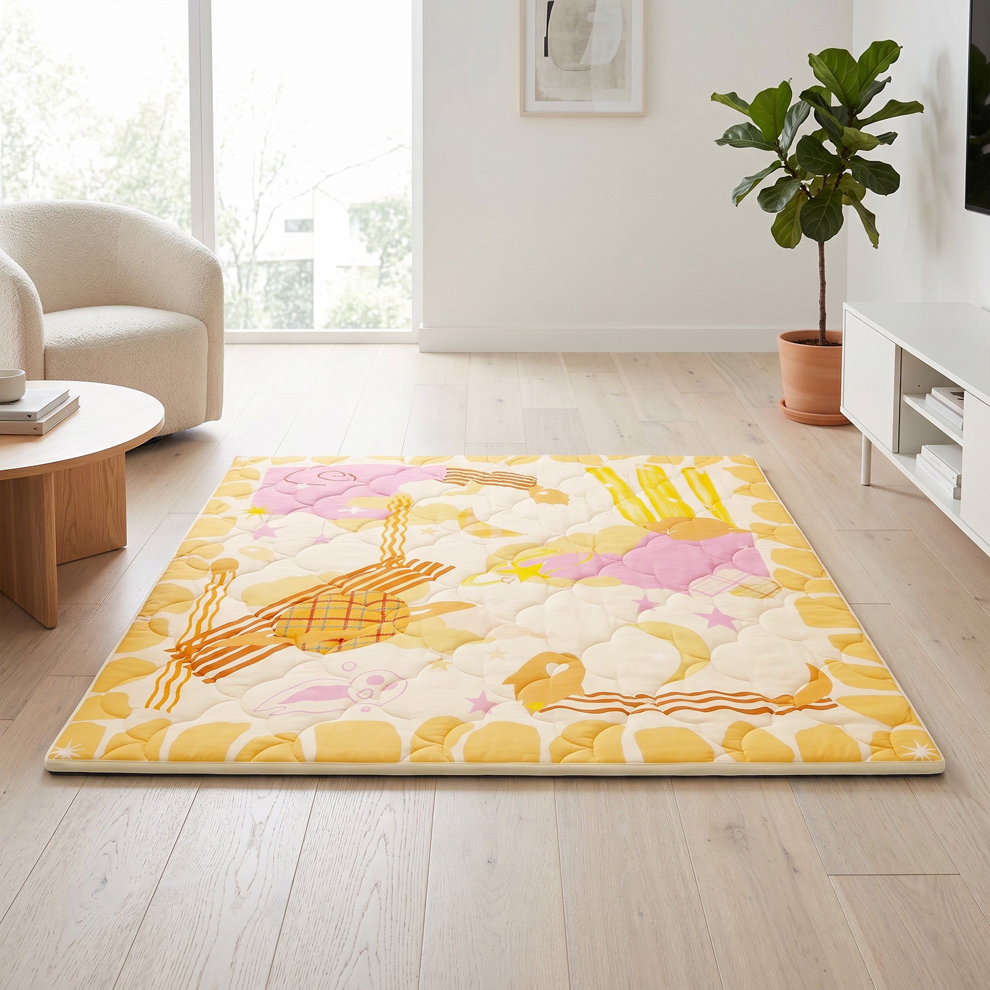 Quilted Comfort Baby Play Mat 1.5" Thick – Removable Cover, Non-Slip