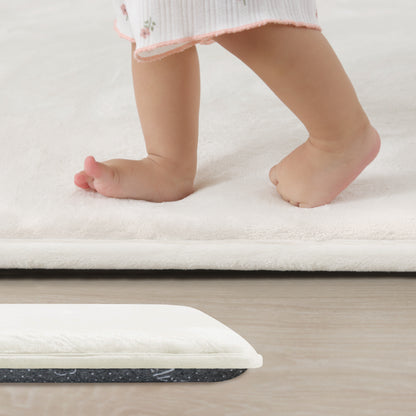 Plush Flannel Narrow-edge Baby Play Mat 1.5" Thick – Non-Slip, Splash Resistant