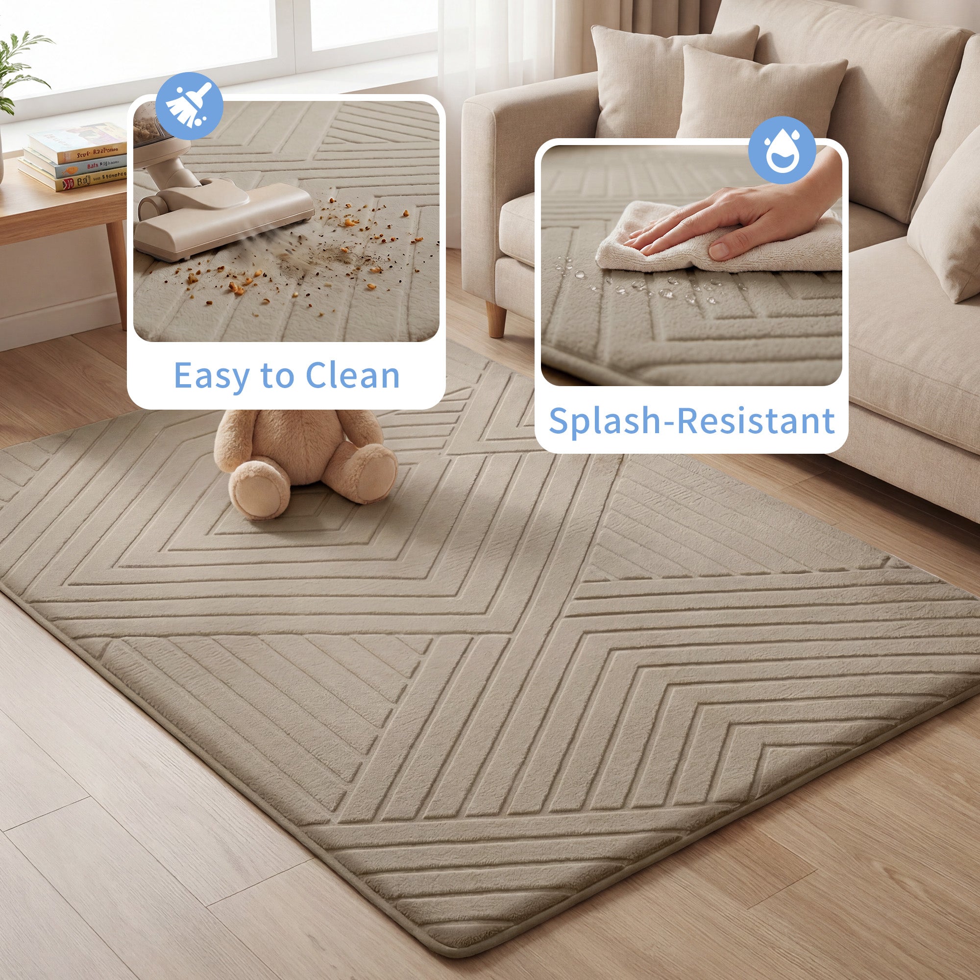 Diamond Weave Faux Fur Jacquard Plush Play Mat