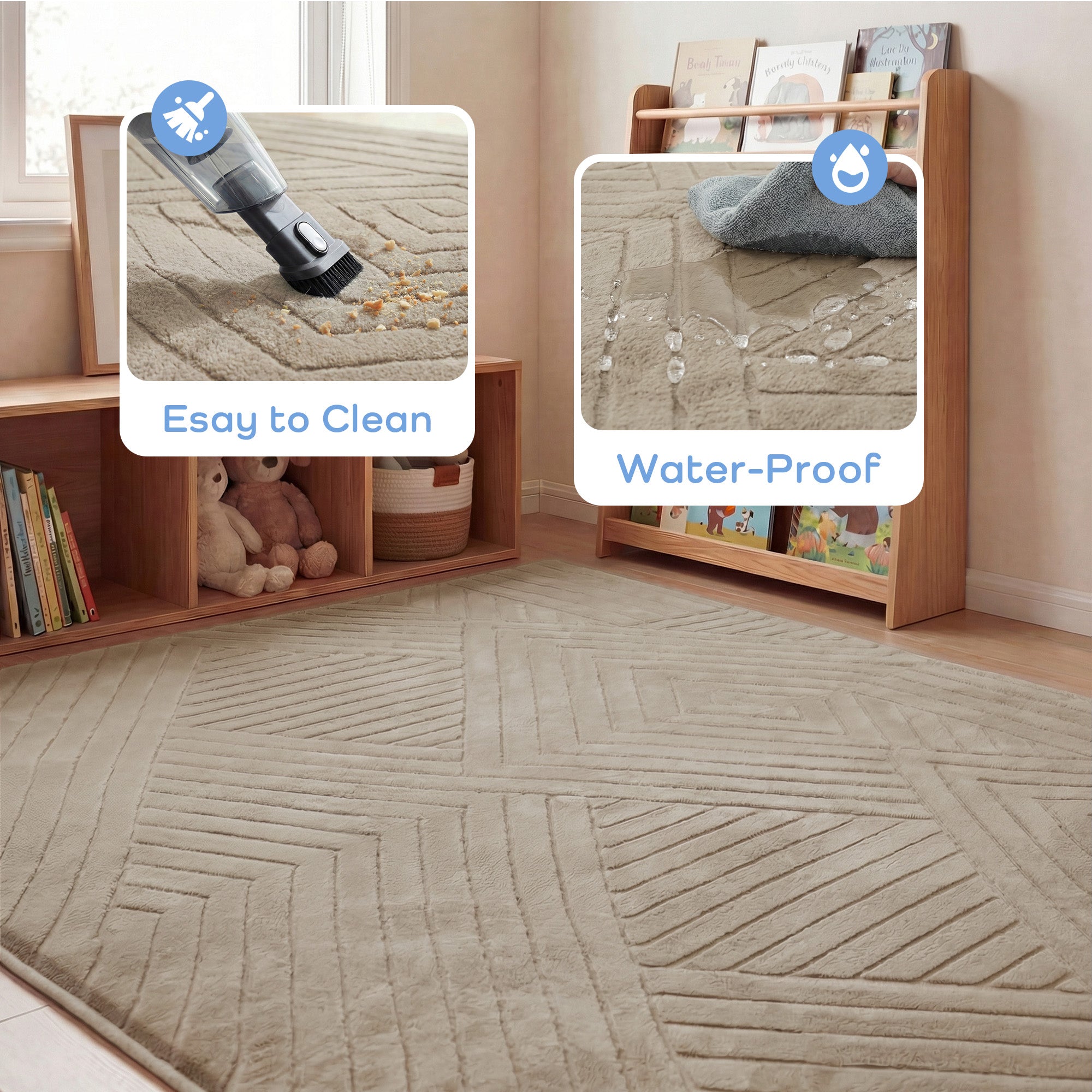 Diamond Weave Faux Fur Jacquard Plush Play Mat