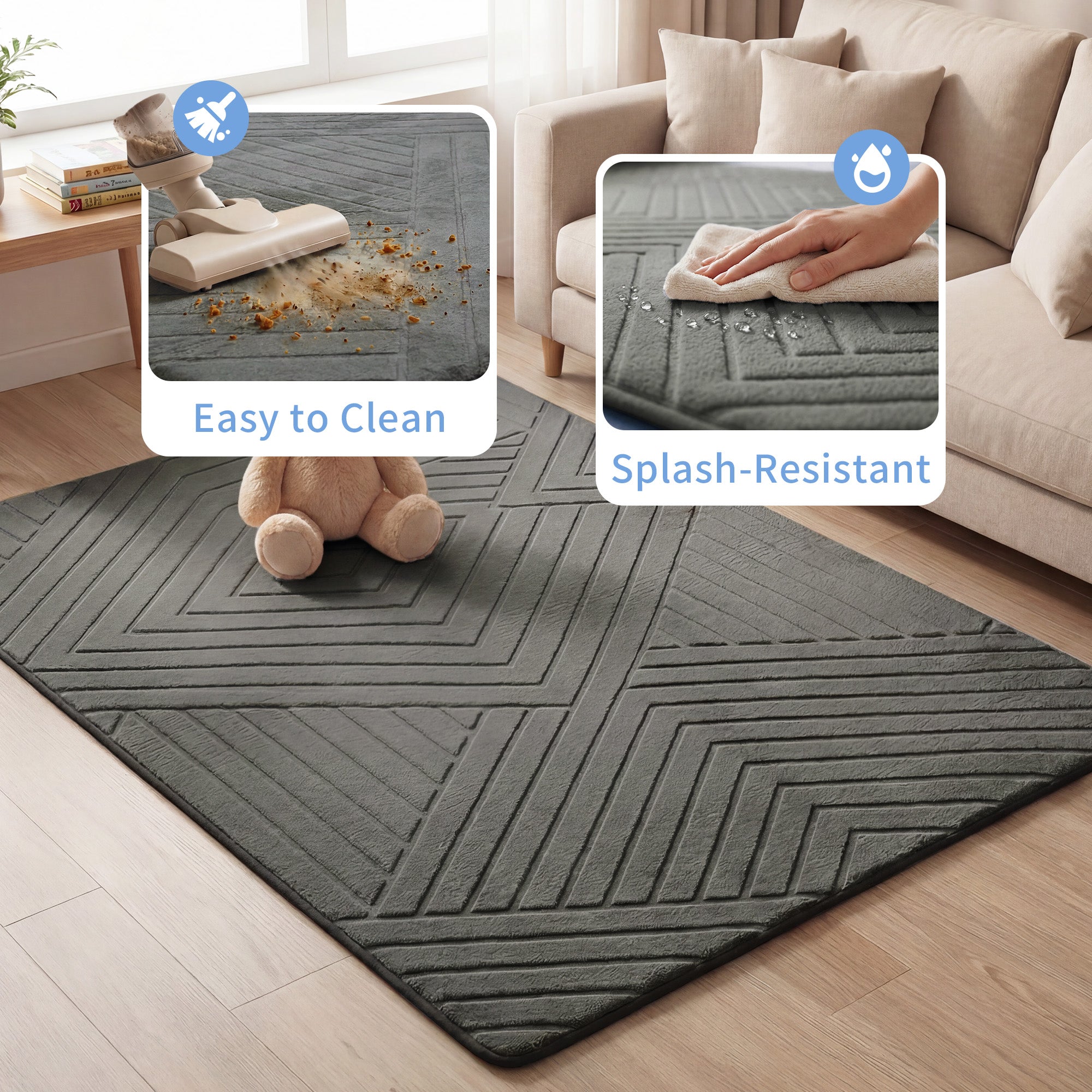 Diamond Weave Faux Fur Jacquard Plush Play Mat