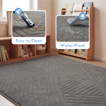 Diamond Weave Faux Fur Jacquard Plush Play Mat