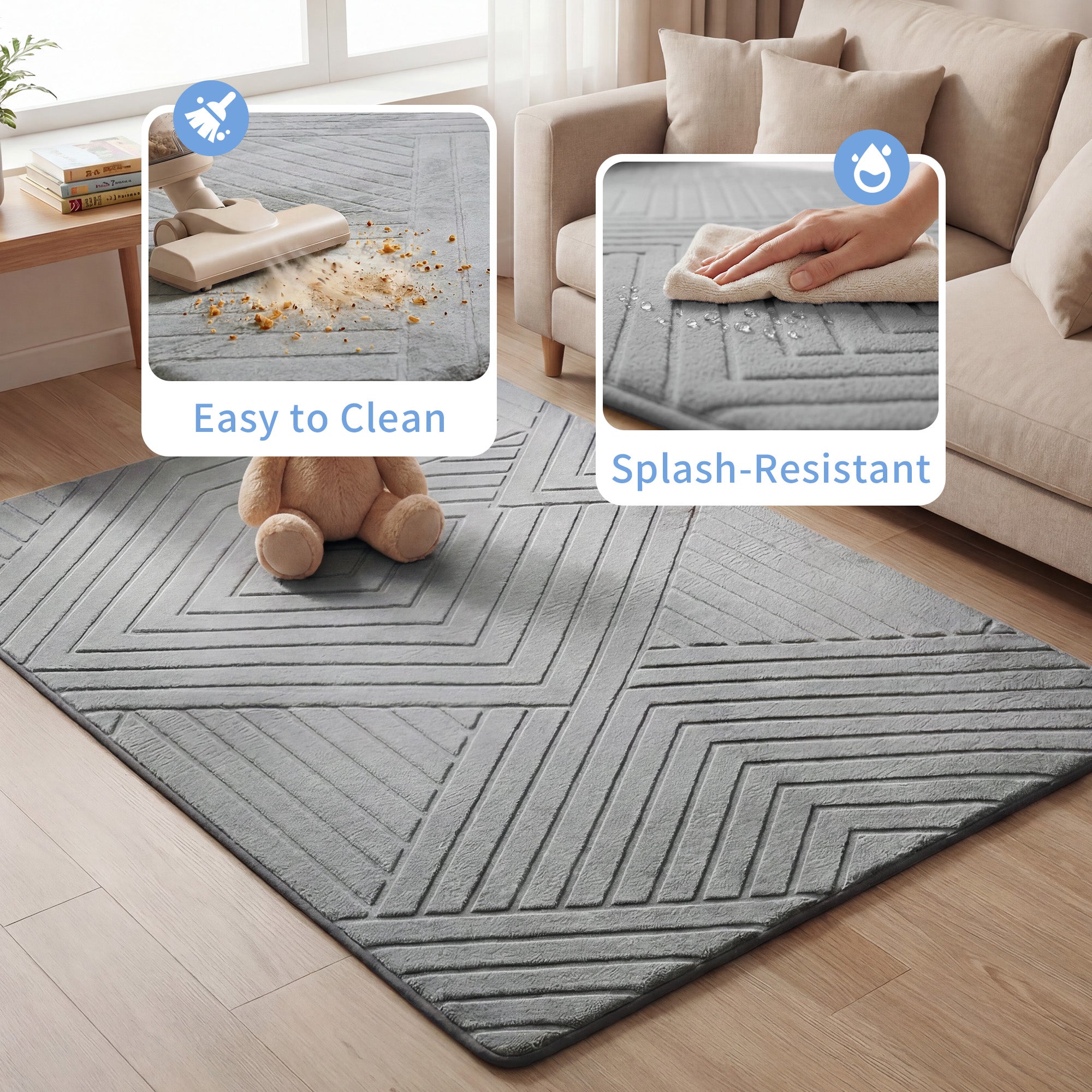 Diamond Weave Faux Fur Jacquard Plush Play Mat