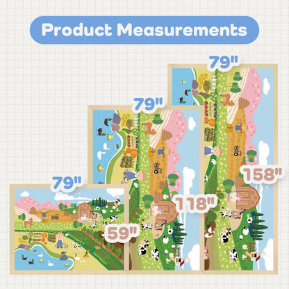 Whimsical Flannel Baby Play Mat 1.5" Thick – Non-Slip, Splash Resistant