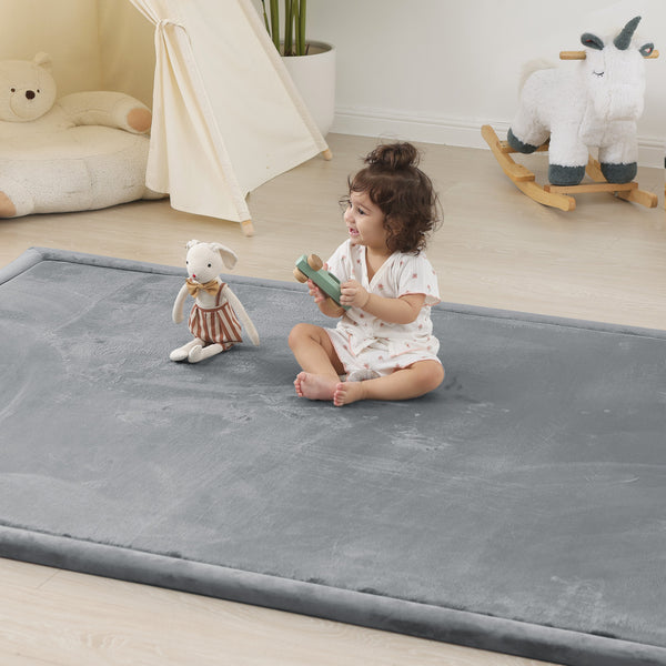 Papamat Flannel Series – 1.5" Thickened Memory Foam Plush Baby Play Mat