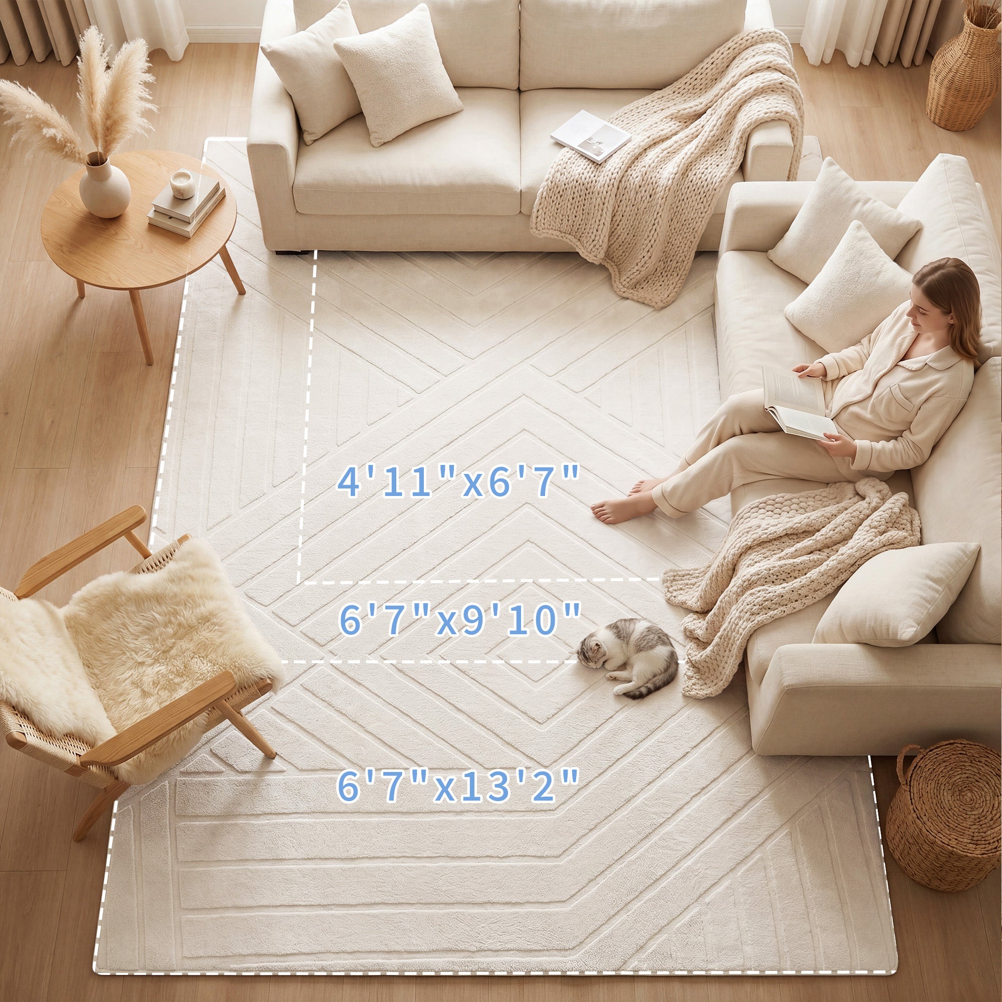 Diamond Weave Faux Fur Jacquard Plush Play Mat