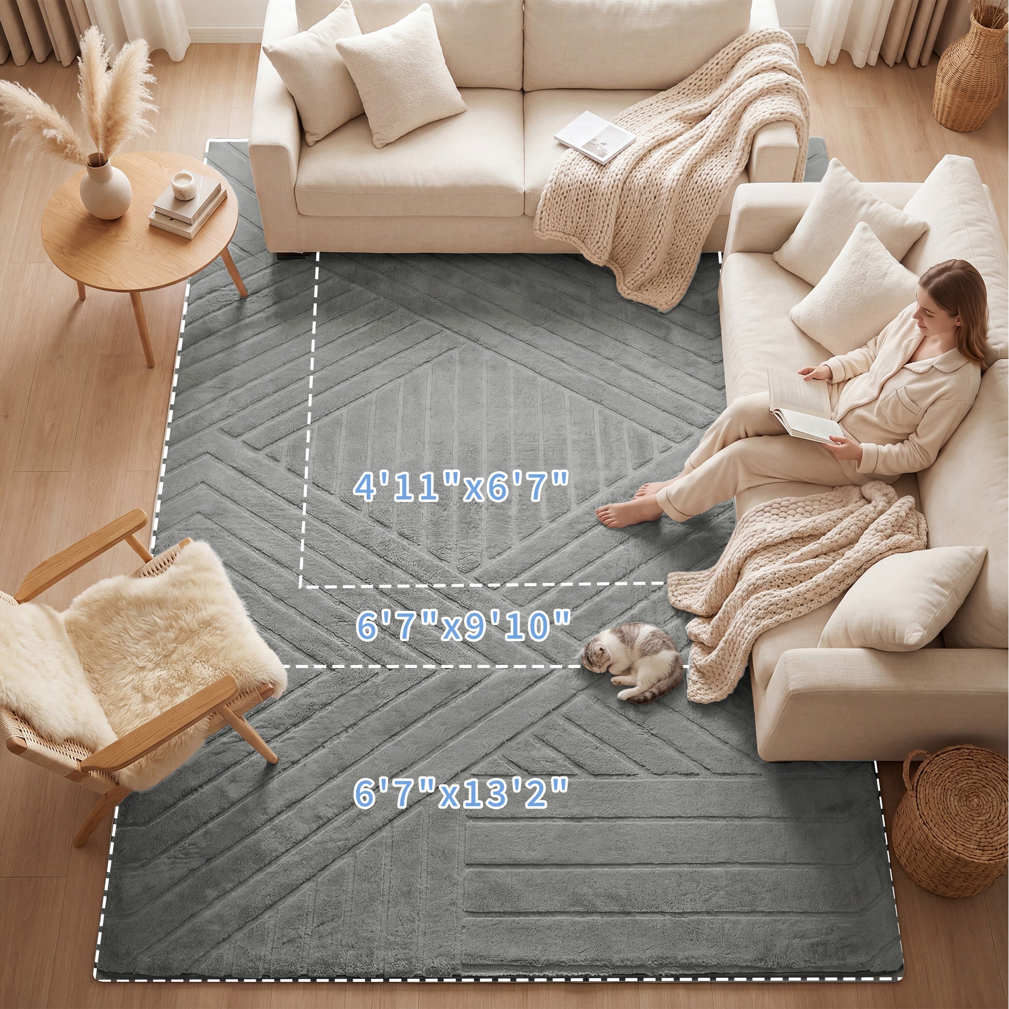 Diamond Weave Faux Fur Jacquard Plush Play Mat