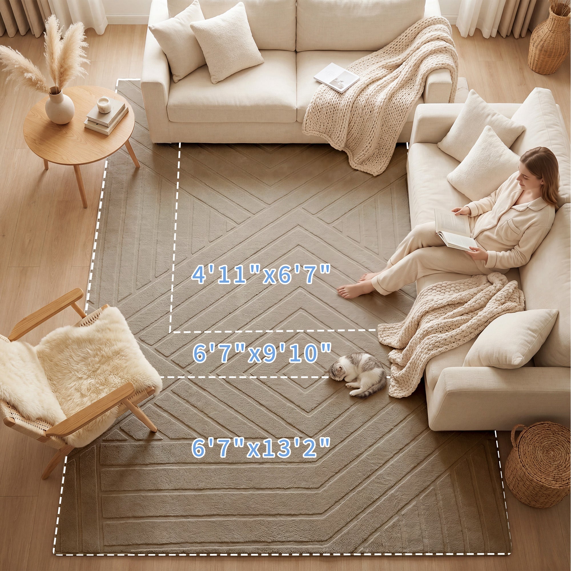 Diamond Weave Faux Fur Jacquard Plush Play Mat