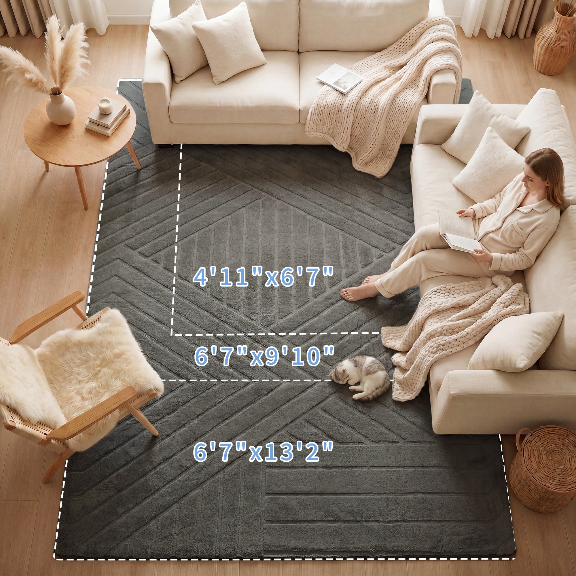 Diamond Weave Faux Fur Jacquard Plush Play Mat