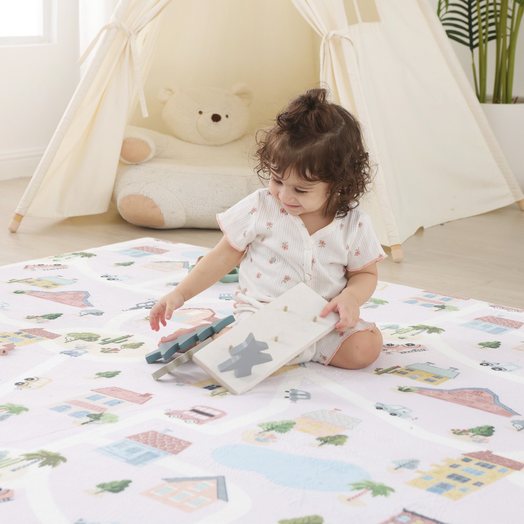 Everyday Explorers Baby Play Mat – Coral Velvet 1.3" Thick Memory Foam