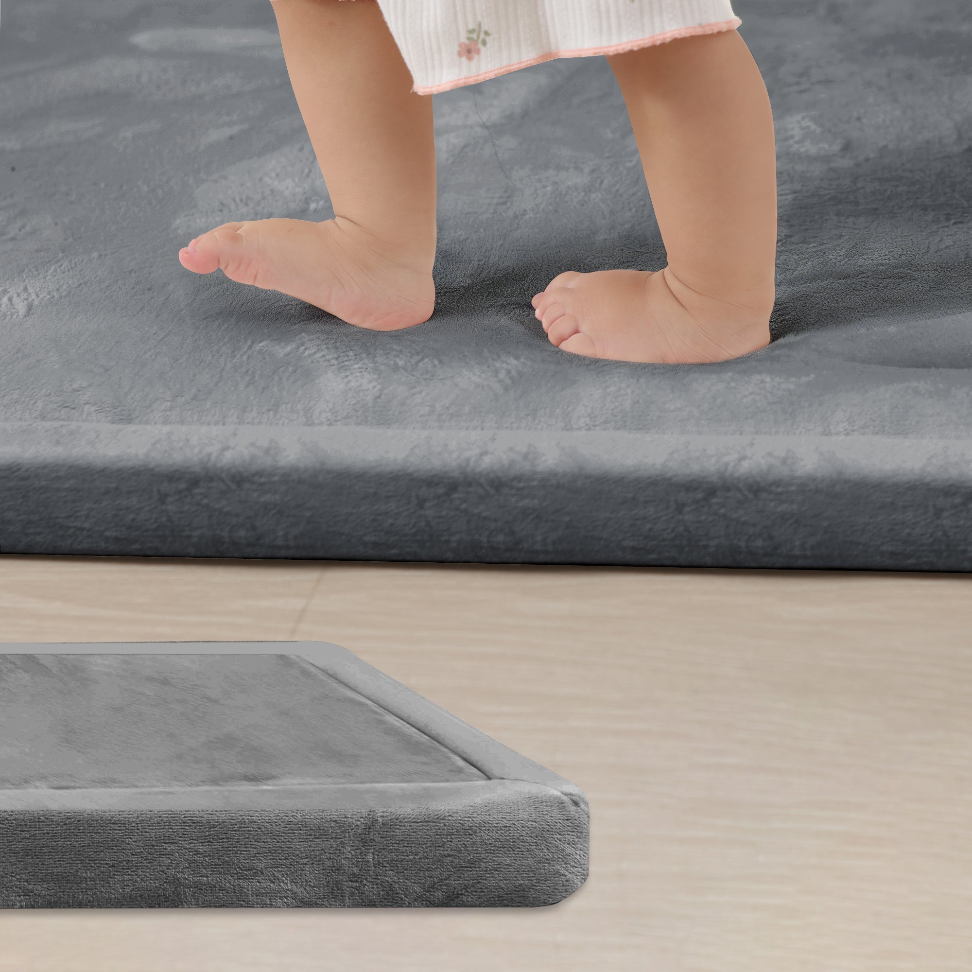 Papamat Flannel Series – 1.5" Thickened Memory Foam Plush Baby Play Mat