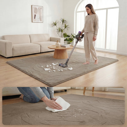 Rose Garden Faux Fur Jacquard Plush Play Mat