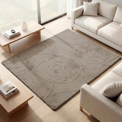 Rose Garden Faux Fur Jacquard Plush Play Mat