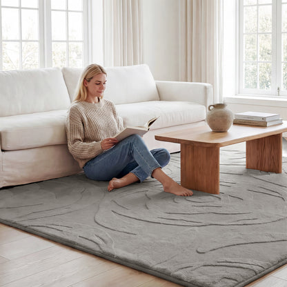Rose Garden Faux Fur Jacquard Plush Play Mat