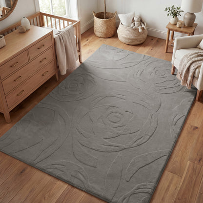 Rose Garden Faux Fur Jacquard Plush Play Mat