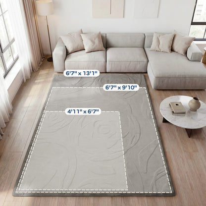 Rose Garden Faux Fur Jacquard Plush Play Mat