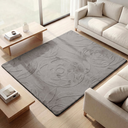 Rose Garden Faux Fur Jacquard Plush Play Mat