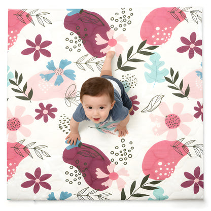 Quilted Comfort Baby Play Mat 1.5" Thick – Removable Cover, Non-Slip