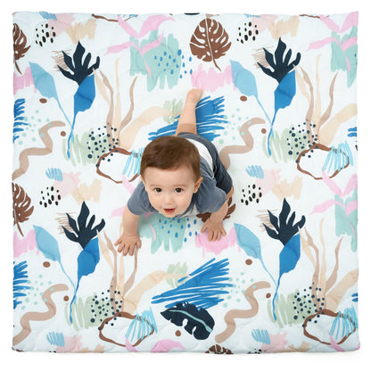 Quilted Comfort Baby Play Mat 1.5" Thick – Removable Cover, Non-Slip
