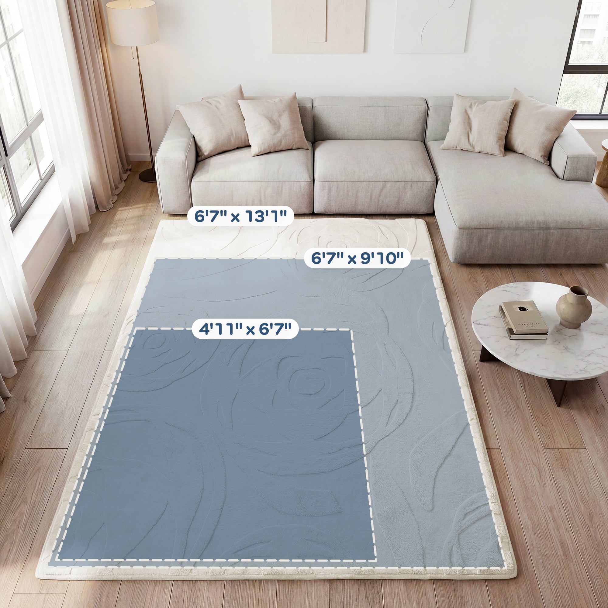 Rose Garden Faux Fur Jacquard Plush Play Mat