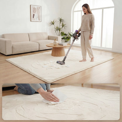 Rose Garden Faux Fur Jacquard Plush Play Mat